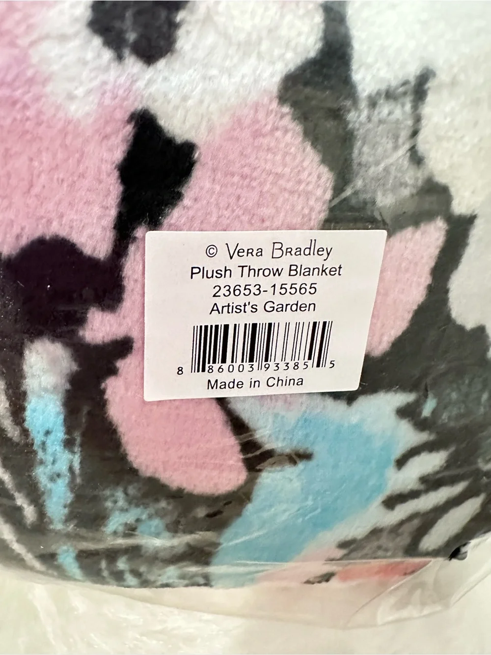 Vera Bradley Artist’s Garden Multi Floral Plush Throw Blanket 80” x 50”